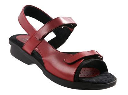 Carmel Red Leather Womens Sandal